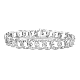 Men's Diamond Bracelet 1 ct tw Sterling Silver 8.5"
