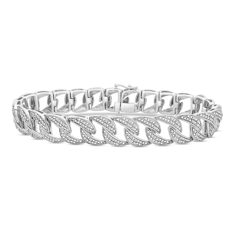 Main Image 1 of Men's Diamond Bracelet 1 ct tw Sterling Silver 8.5"