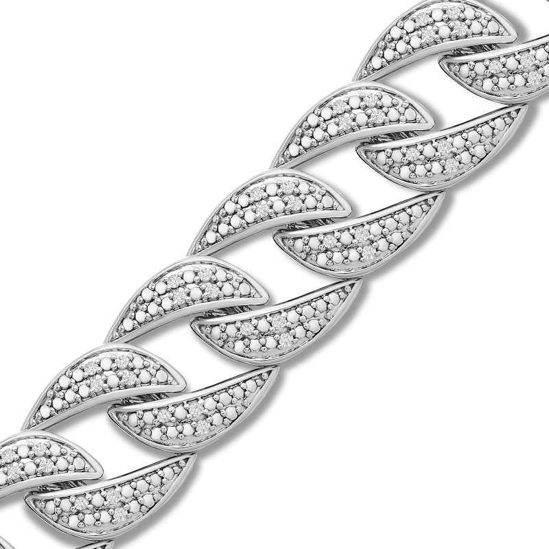 Main Image 2 of Men's Diamond Bracelet 1 ct tw Sterling Silver 8.5"
