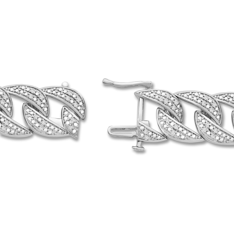 Main Image 3 of Men's Diamond Bracelet 1 ct tw Sterling Silver 8.5"
