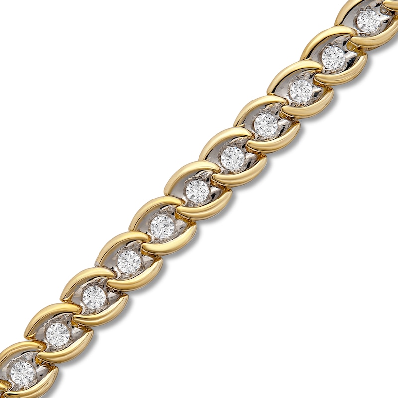 Diamond Bracelet 1 ct tw 10K Yellow Gold 7.25"