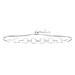 Diamond Bolo Bracelet 1/10 ct tw Sterling Silver 9.5"
