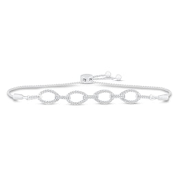 Diamond Bolo Bracelet 1/4 ct tw Sterling Silver 9.5"