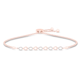 Diamond Bolo Bracelet 1/5 ct tw 10K Rose Gold 9.5"