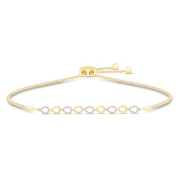 Diamond Bolo Bracelet 1/5 ct tw 10K Yellow Gold 9.5"