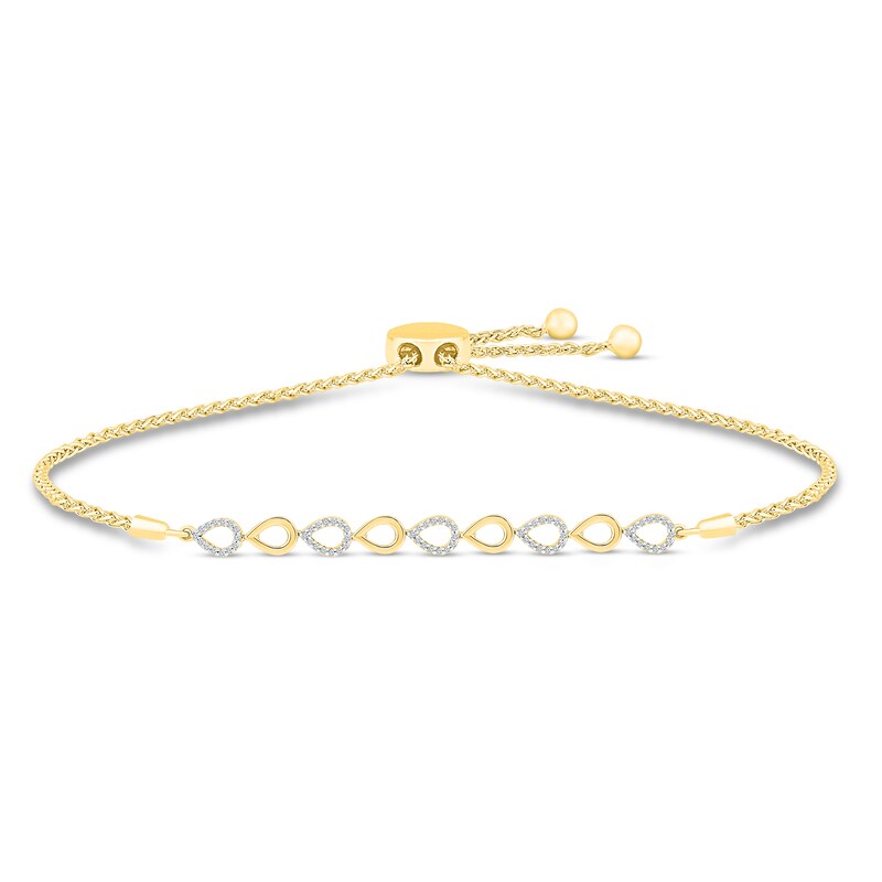 Main Image 1 of Diamond Bolo Bracelet 1/5 ct tw 10K Yellow Gold 9.5"