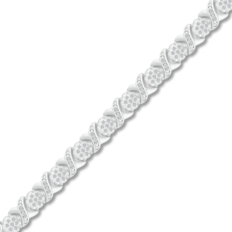 Main Image 1 of Diamond Bracelet 1/2 ct tw Sterling Silver 7.25"