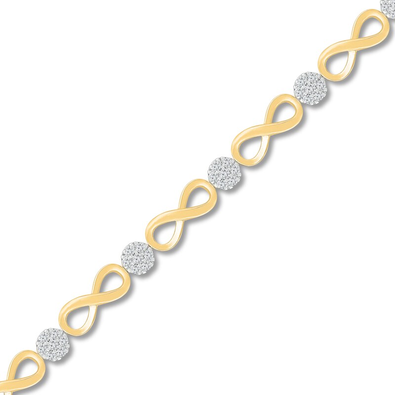 Main Image 1 of Diamond Infinity Bracelet 1/2 ct tw 10K Yellow Gold 7.25"