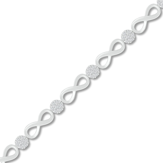 Diamond Infinity Bracelet 1/2 ct tw 10K White Gold 7.25"