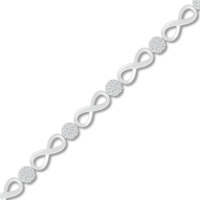 Main Image 1 of Diamond Infinity Bracelet 1/2 ct tw 10K White Gold 7.25"