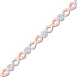 Diamond Infinity Bracelet 1/2 ct tw 10K Rose Gold 7.25"