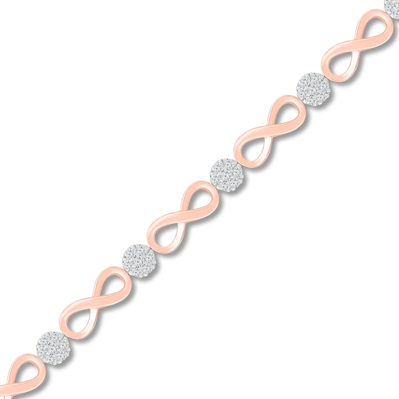 Main Image 1 of Diamond Infinity Bracelet 1/2 ct tw 10K Rose Gold 7.25"