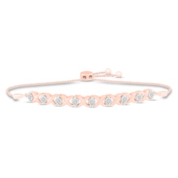 Diamond Bolo Bracelet 1/2 ct tw 10K Rose Gold 9.5"