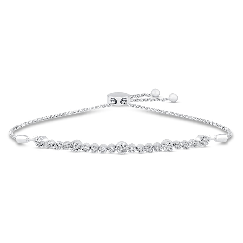 Main Image 1 of Diamond Bolo Bracelet 1 ct tw 10K White Gold 9.5"