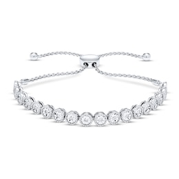 Diamond Bolo Bracelet 1/4 ct tw Round-cut Sterling Silver