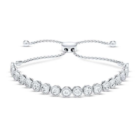 Diamond Bolo Bracelet 1/4 ct tw Round-cut Sterling Silver