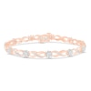 Thumbnail Image 1 of Diamond Fashion Bracelet 1/2 ct tw Round & Baguette 10K Rose Gold