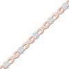 Thumbnail Image 2 of Diamond Fashion Bracelet 1/2 ct tw Round & Baguette 10K Rose Gold