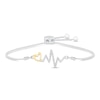 Thumbnail Image 1 of Diamond Heartbeat Bolo Bracelet 1/20 ct tw Sterling Silver/10K Yellow Gold 9.5"