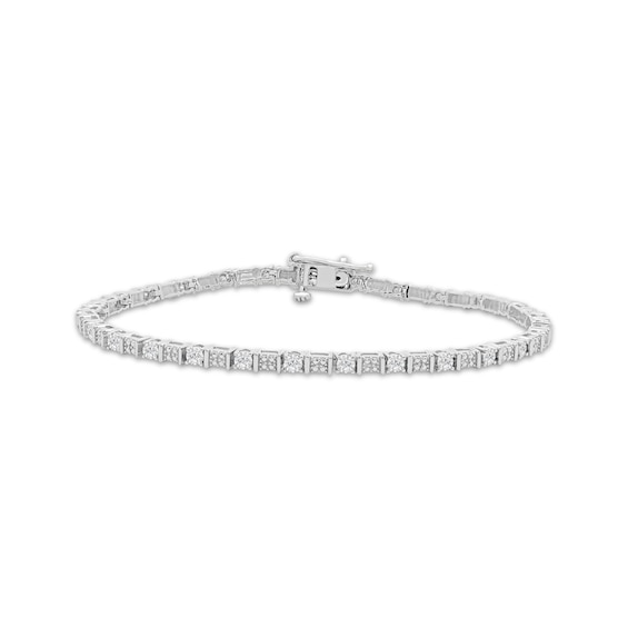 Diamond Fashion Bracelet 1/2 ct tw Round-cut Sterling Silver 7"