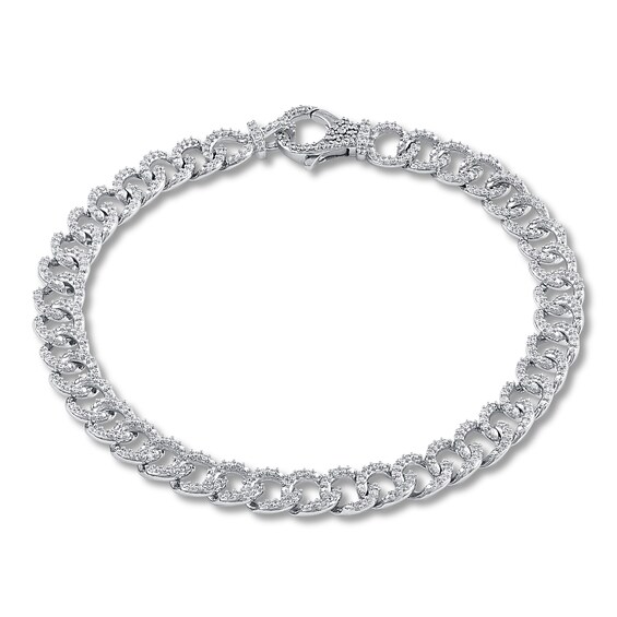 Diamond Bracelet 1 ct tw Round-cut Sterling Silver 7"