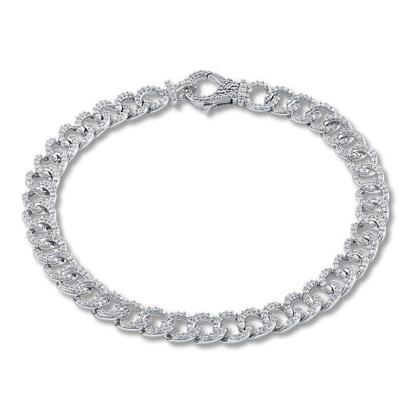 Main Image 1 of Diamond Bracelet 1 ct tw Round-cut Sterling Silver 7"