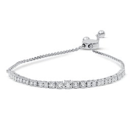 Diamond Bolo Bracelet 1/6 ct tw Sterling Silver 9.5&quot;