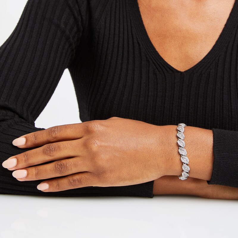 Main Image 3 of Diamond Fashion Bracelet 1/2 ct tw Sterling Silver 7"