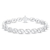 Thumbnail Image 0 of Encircled by Love Diamond Line Bracelet 1 ct tw Round-cut 10K White Gold 7.25"