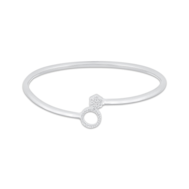 Main Image 1 of Diamond Circle Bangle Bracelet Sterling Silver