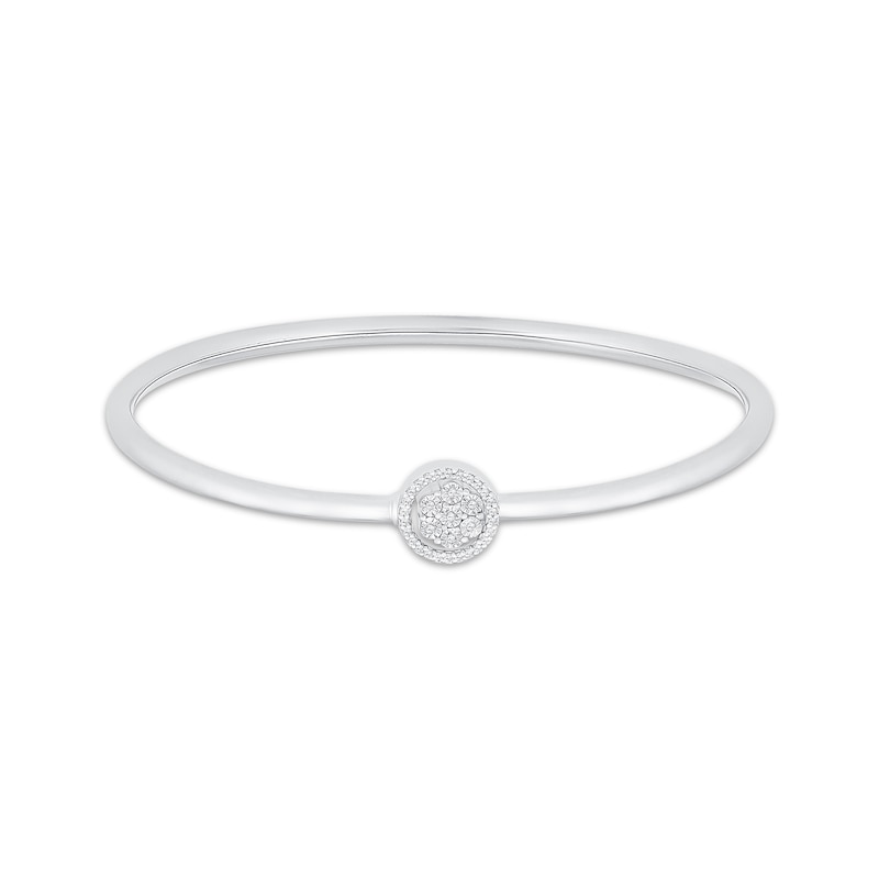 Main Image 2 of Diamond Circle Bangle Bracelet Sterling Silver