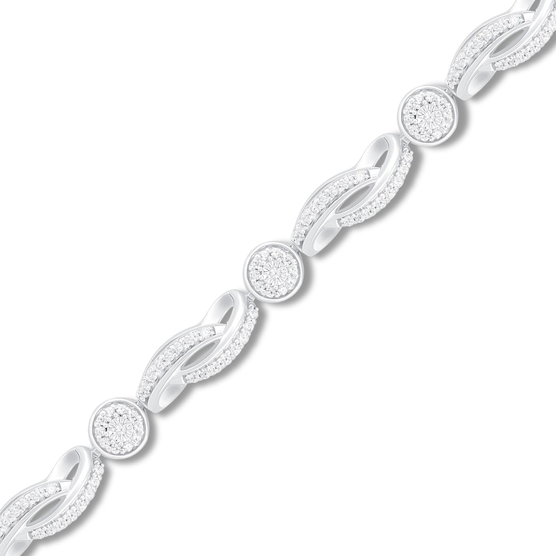 Main Image 2 of Diamond Fashion Bracelet 1 ct tw 10K White Gold 7"