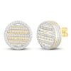 Thumbnail Image 0 of Men's Diamond Earrings 1 ct tw Round & Baguette 10K Yellow Gold
