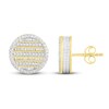 Thumbnail Image 1 of Men's Diamond Earrings 1 ct tw Round & Baguette 10K Yellow Gold
