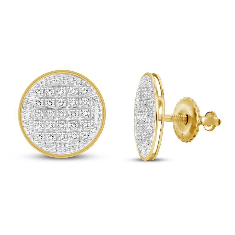 Men's 1 CT. T.W. Multi-Diamond Stud Earrings in 10K Gold