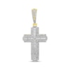 Thumbnail Image 0 of Men's Diamond Cross Pendant 1 ct tw Round & Baguette 10K Yellow Gold