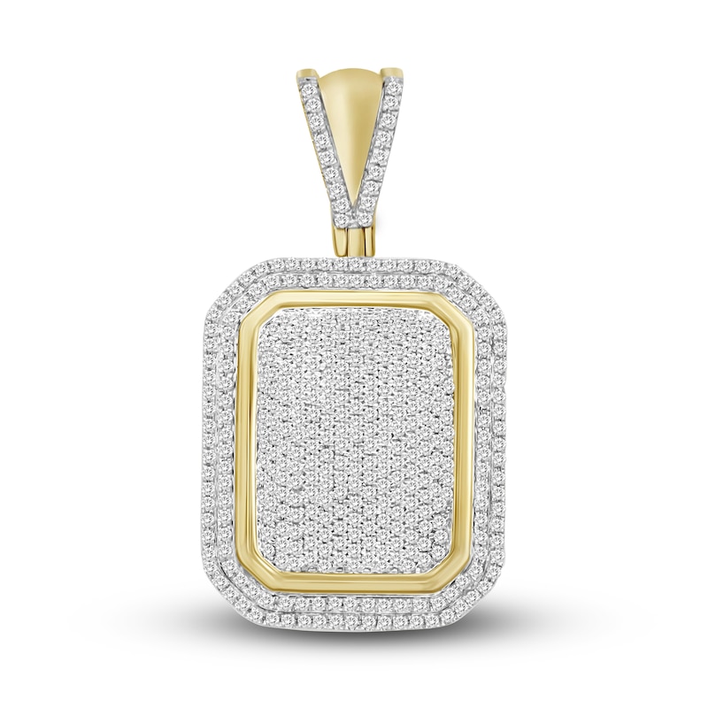 Men's Diamond Cushion-Shaped Pendant 1 ct tw 10K Yellow Gold