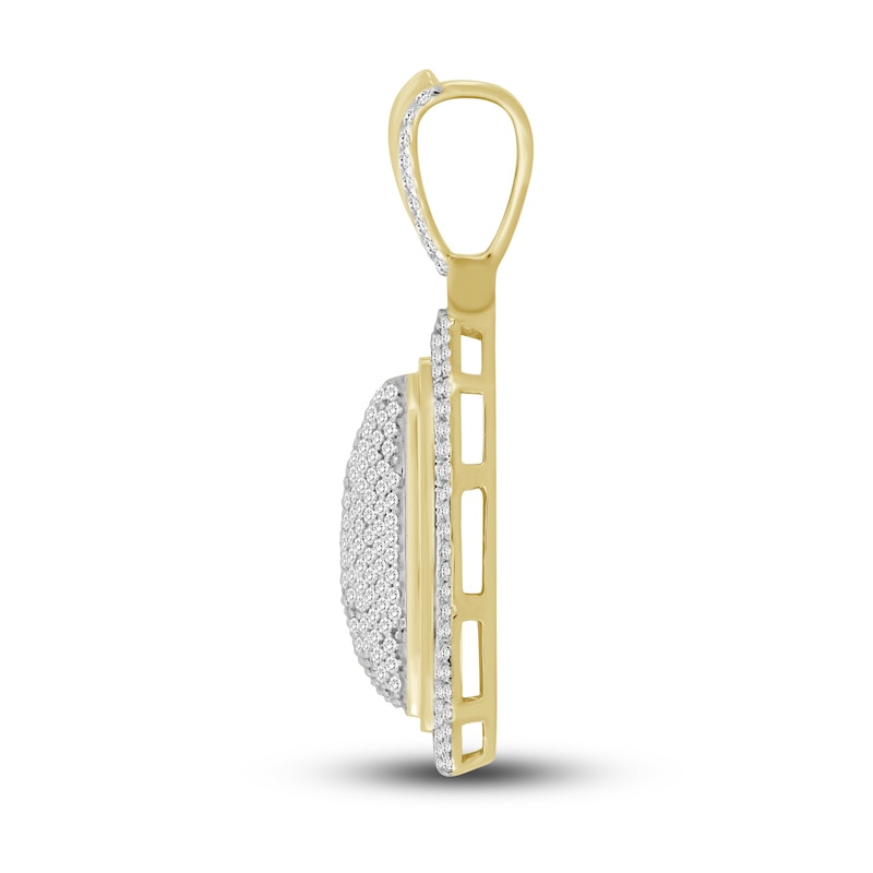 Men's Diamond Cushion-Shaped Pendant 1 ct tw 10K Yellow Gold