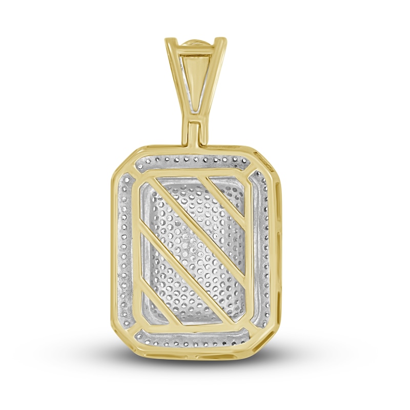 Men's Diamond Cushion-Shaped Pendant 1 ct tw 10K Yellow Gold