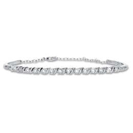 Diamond Bracelet 1/10 ct tw Round-cut Sterling Silver 8&quot;