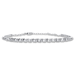 Diamond Bracelet 1/10 ct tw Round-cut Sterling Silver 8"