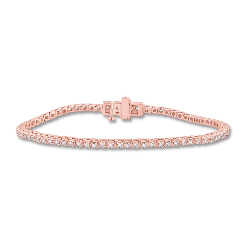 Main Image 1 of Diamond Tennis Bracelet 1 ct tw Round-cut 10K Rose Gold 7"