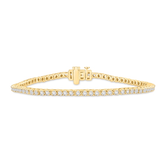 Diamond Tennis Bracelet 2 ct tw Round-cut 10K Yellow Gold 7"