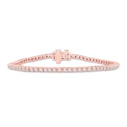 Diamond Tennis Bracelet 2 ct tw Round-cut 10K Rose Gold 7"