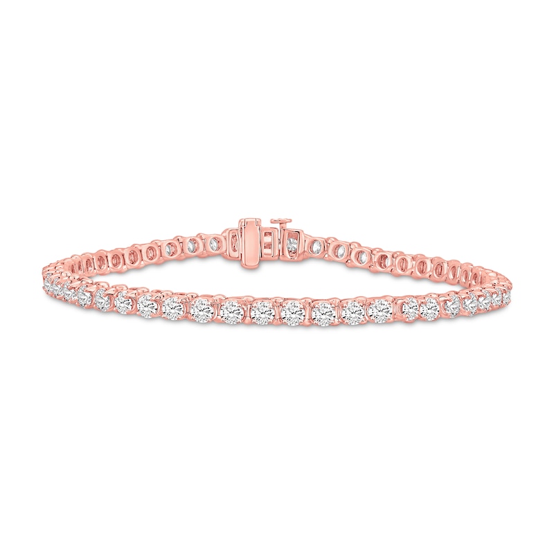 Main Image 1 of Diamond Tennis Bracelet 5 ct tw Round-cut 10K Rose Gold 7"