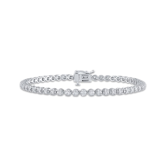 Diamond Tennis Bracelet 2 ct tw Round-Cut 10K White Gold 7"