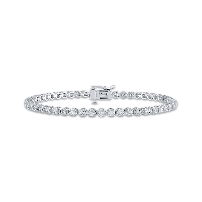 Main Image 1 of Diamond Tennis Bracelet 2 ct tw Round-Cut 10K White Gold 7"