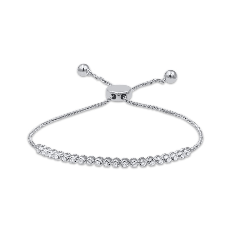 Main Image 1 of Diamond Bolo Bracelet 1/4 ct tw Sterling Silver