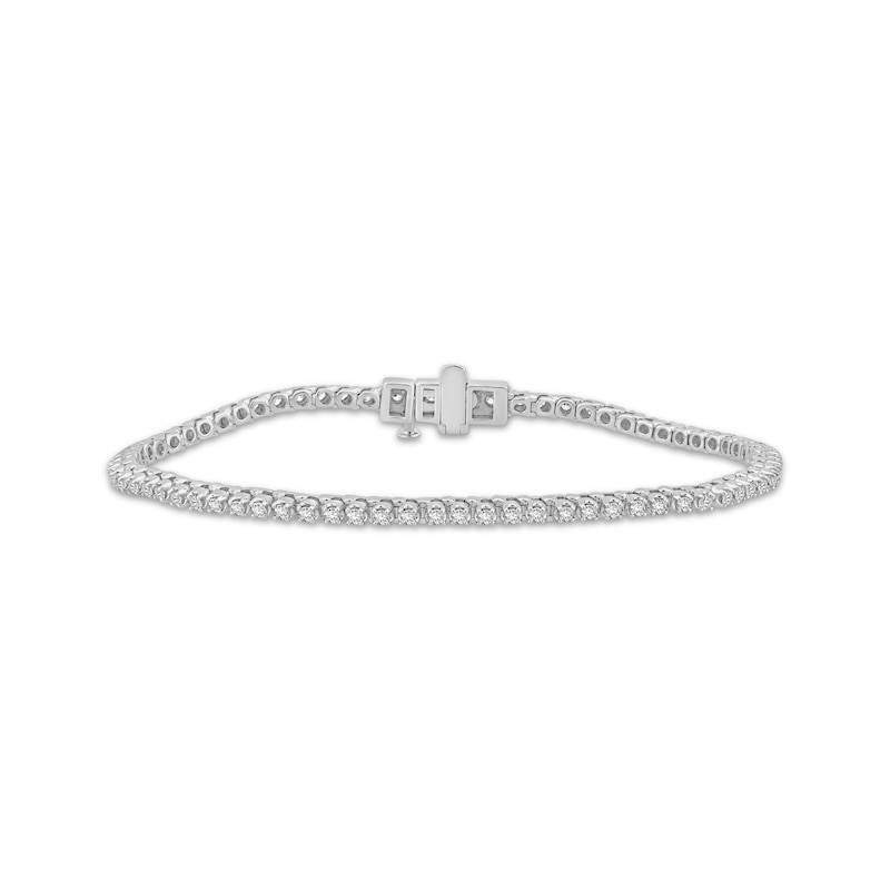 Main Image 1 of Diamond Tennis Bracelet 1 ct tw Round-cut 10K White Gold 7"