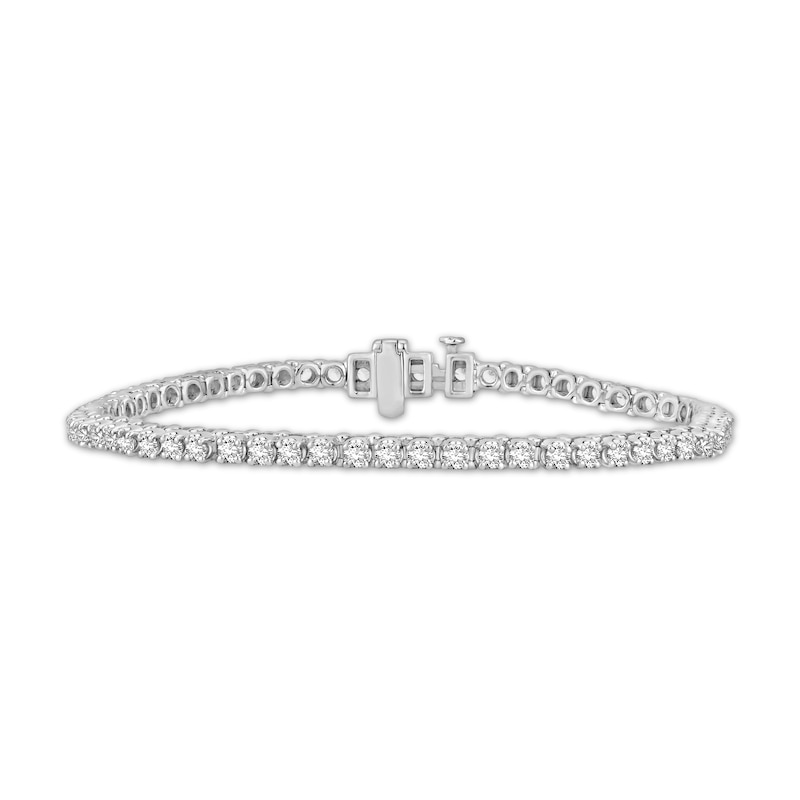 Main Image 1 of Diamond Tennis Bracelet 3 ct tw Round-cut 10K White Gold 7"